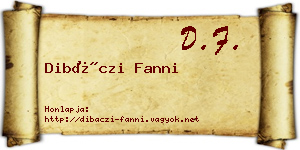 Dibáczi Fanni névjegykártya